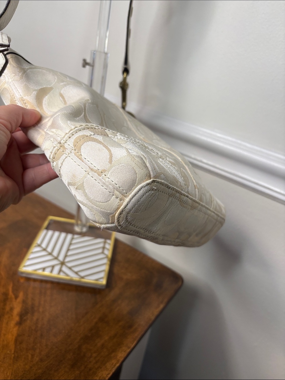Coach Vintage Optic Signature C Crossbody/Shoulder in Jacquard w/ Leather Trim - Picture 13 of 16